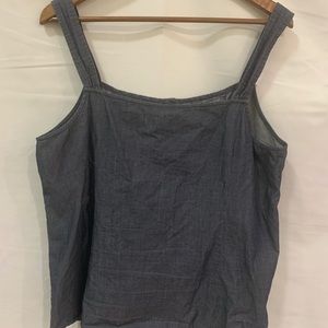 Bass Tops - Bass blue chambray denim pin tuck tank top Sz XL Bass Tops - Bass blue chambray denim pin tuck tank top Sz XL